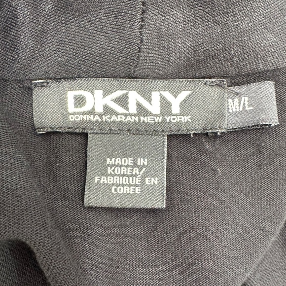 DKNY BLACK DOUBLE LAYER SWING OPEN CARDIGAN - Picture 9 of 12